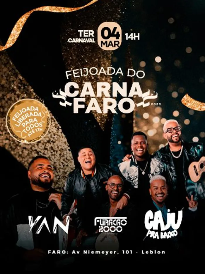 Imagem Feijoada do CarnaFaro com Cajú pra Baixo, Yan & Furacão 2000